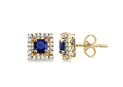 Gold Plated CZ Studded Gemstone Stud Earring